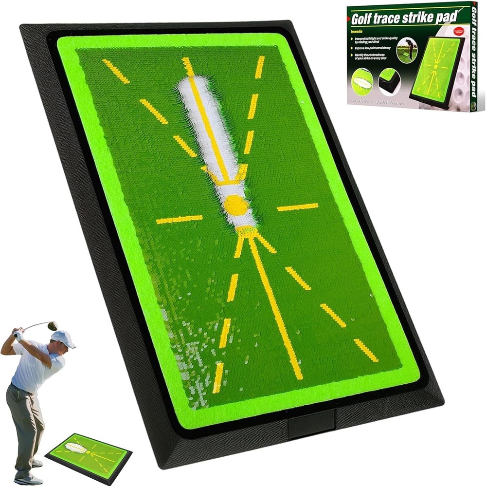 Golf Hitting Mat, Urgrade Golf Training Mat, Golf Practice for Swing Path Fee...