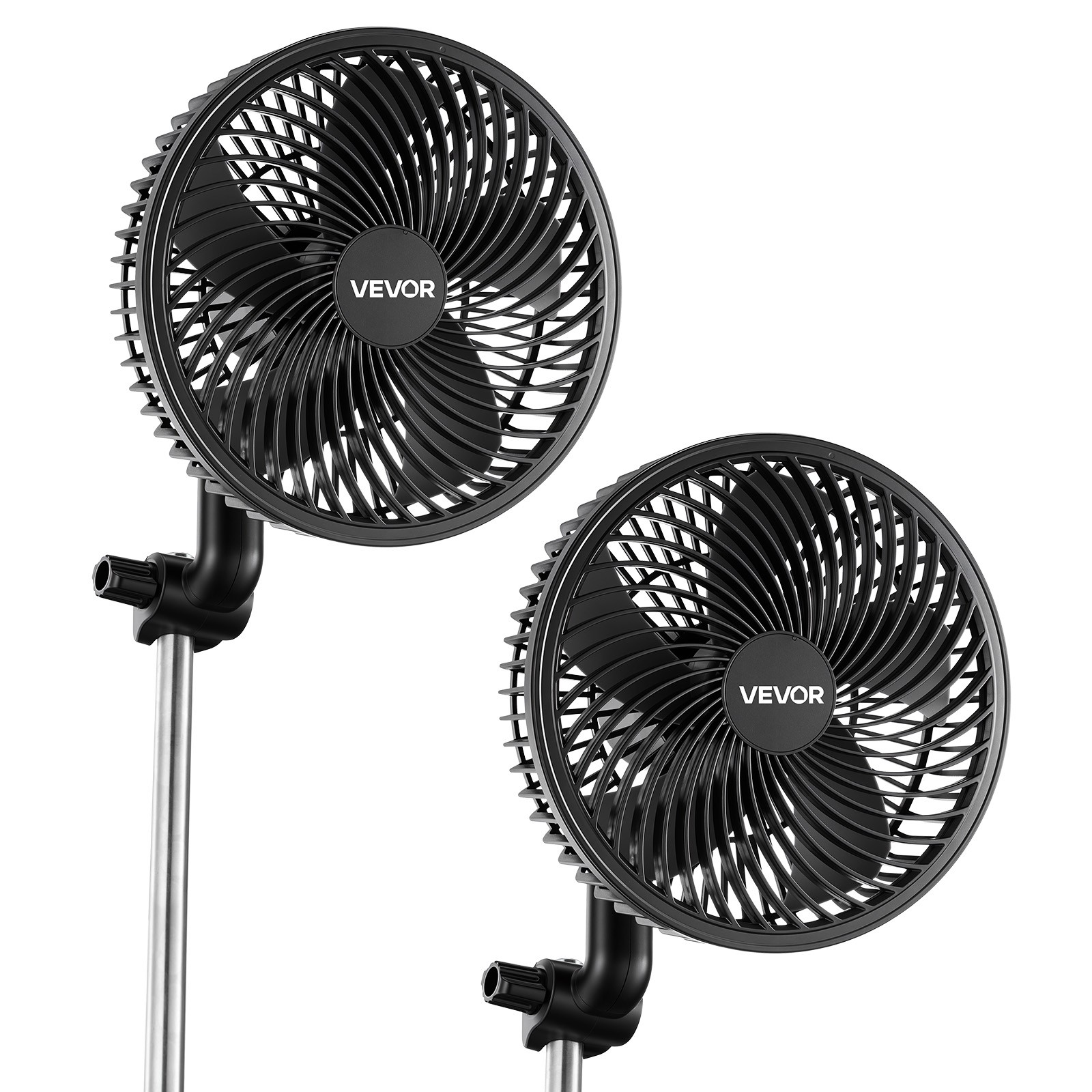 VEVOR Plant Fan Grow Tent Clip On Rechargeable USB 9 Speeds Circulation 2 Pack