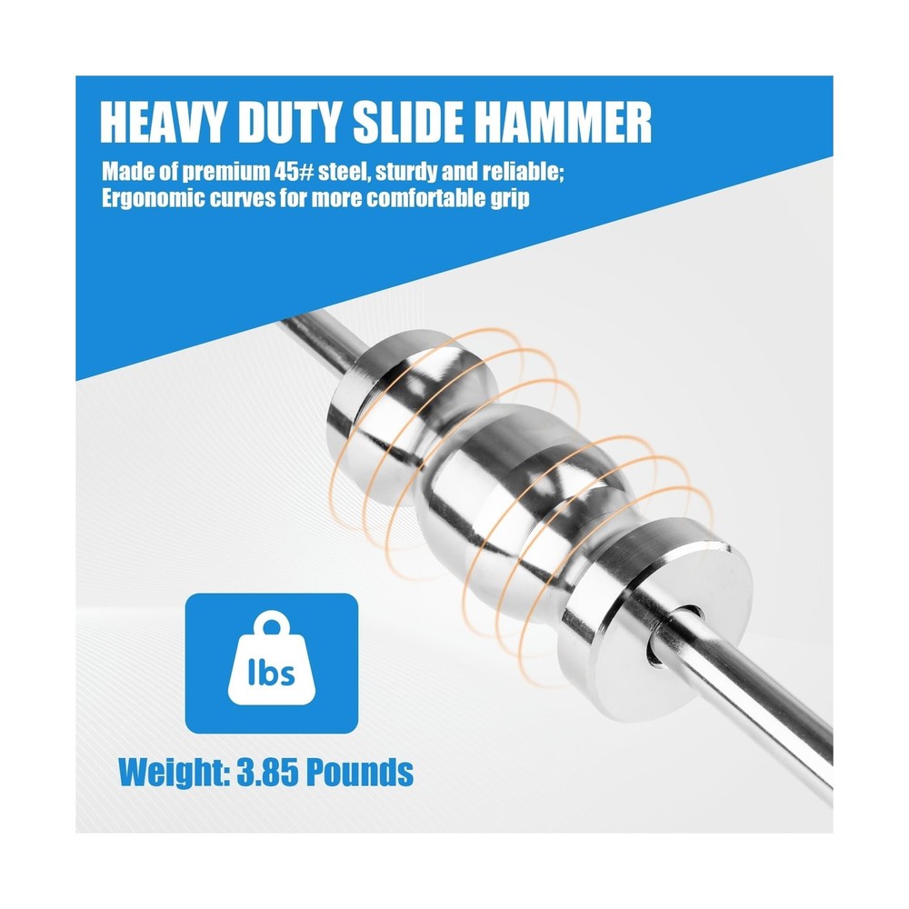 Inner CV Axle Puller Tool with 5/8"-18 Slide Hammer, Slide Hammer Puller Set ...