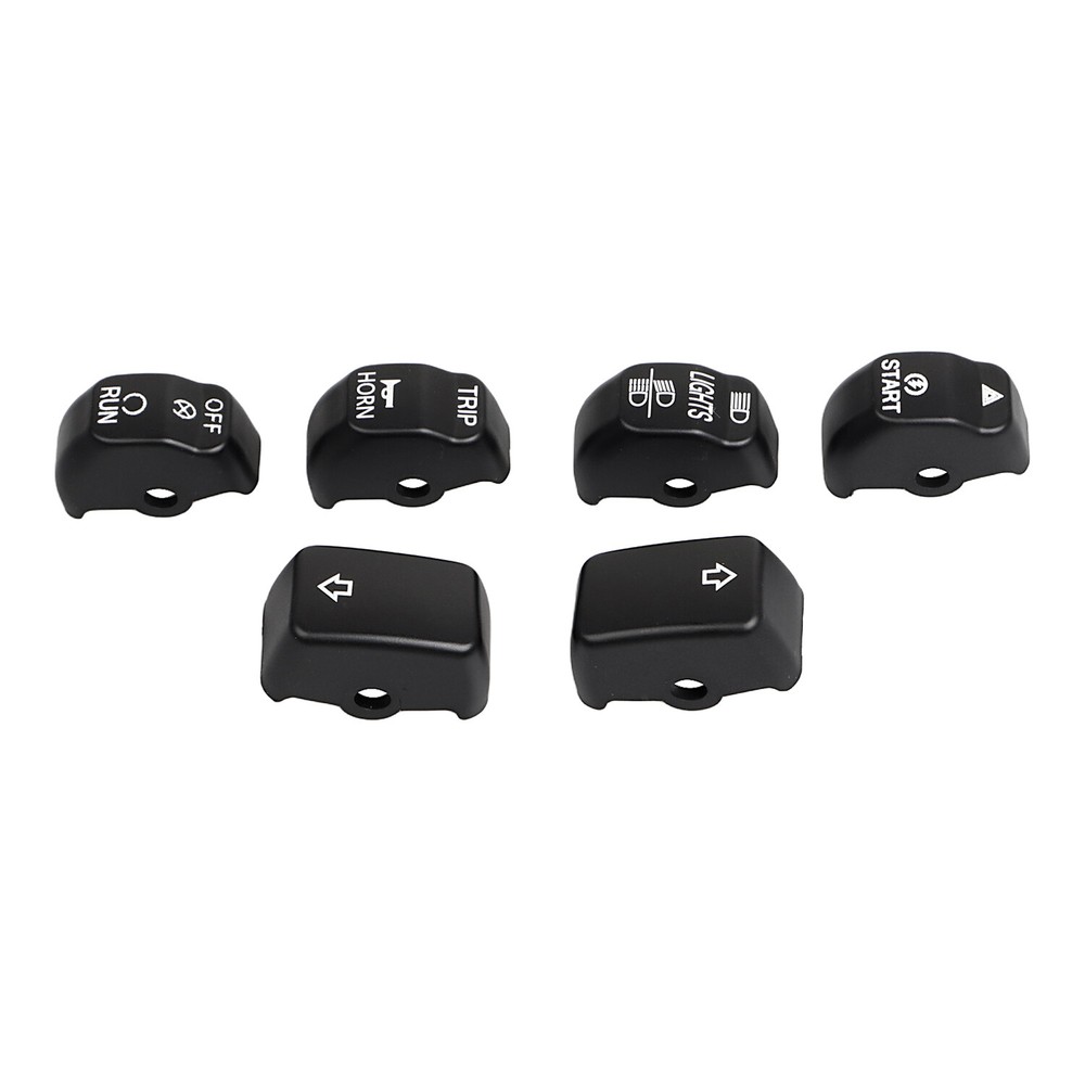 6pcs Hand Control Switch Housing Button Cap For Harley Softail Dyna Wide Glide