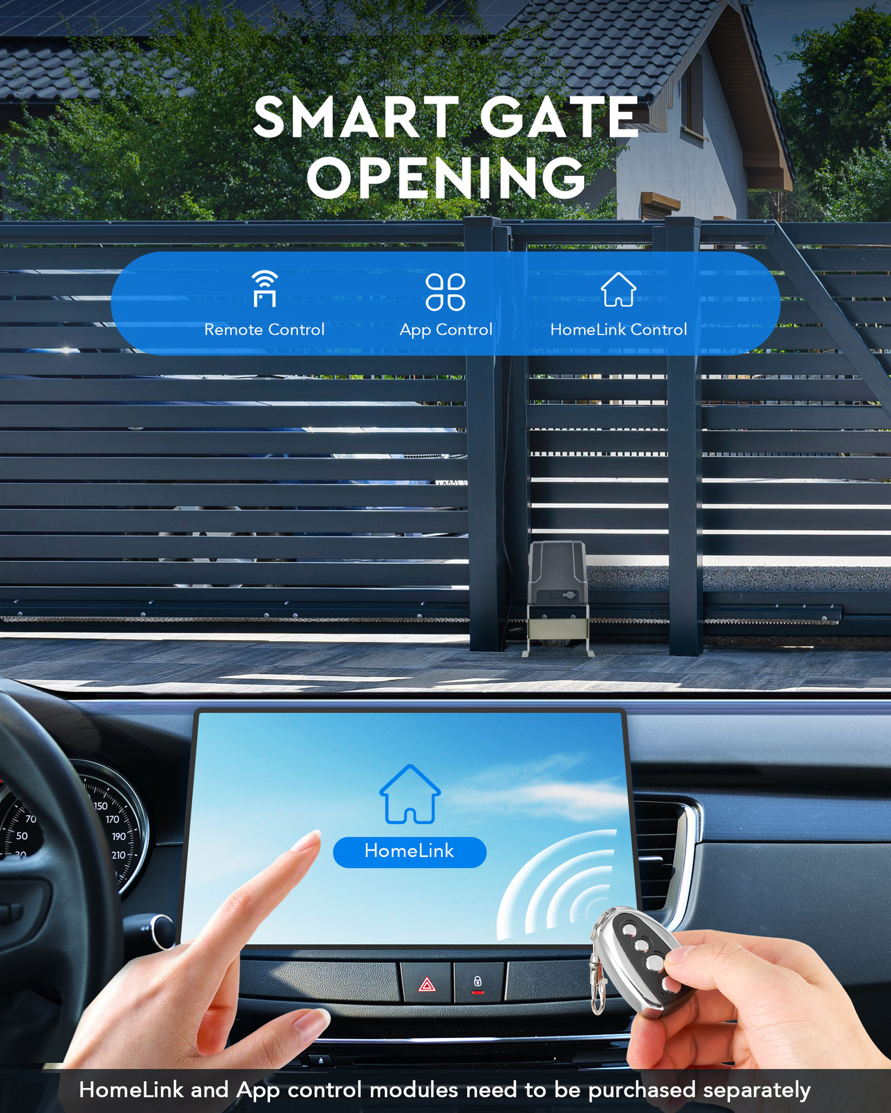 CO-Z Solar Sliding Gate Opener Kit Electric Gate Opener for 1800lb Home Gates