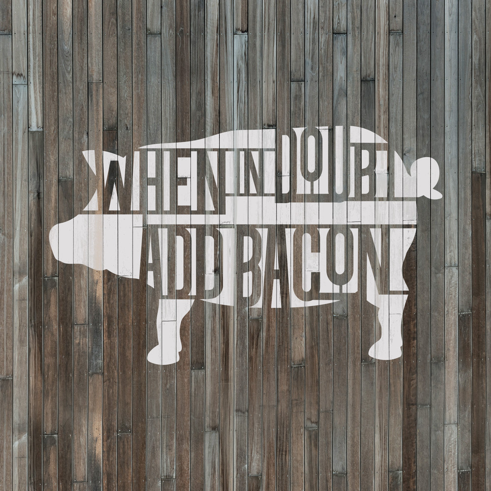 Add Bacon Pig Stencil - Durable & Reusable Mylar Stencils