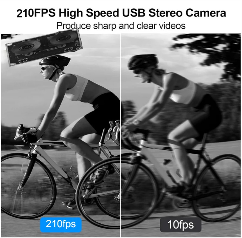 1MP OV9281 Dual Lens USB Camera Module Global Shutter Monochrome Sync Same Frame