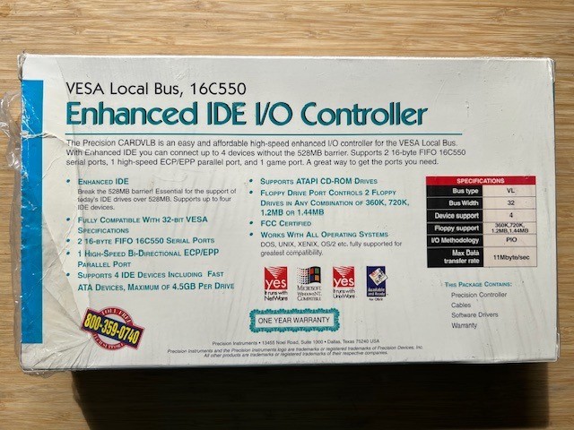 Rare NEW Precision Instruments CARDISA 16C550 Enhanced IDE I/O/ Controller