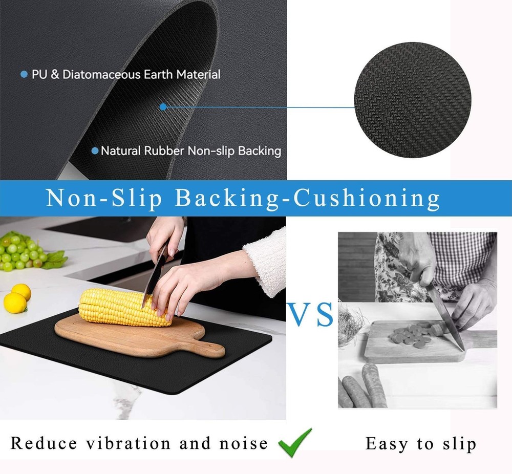 Dish Drying Mat for Kitchen Counter,Drying Mat for Dish Rack,Absorbent Hide S...