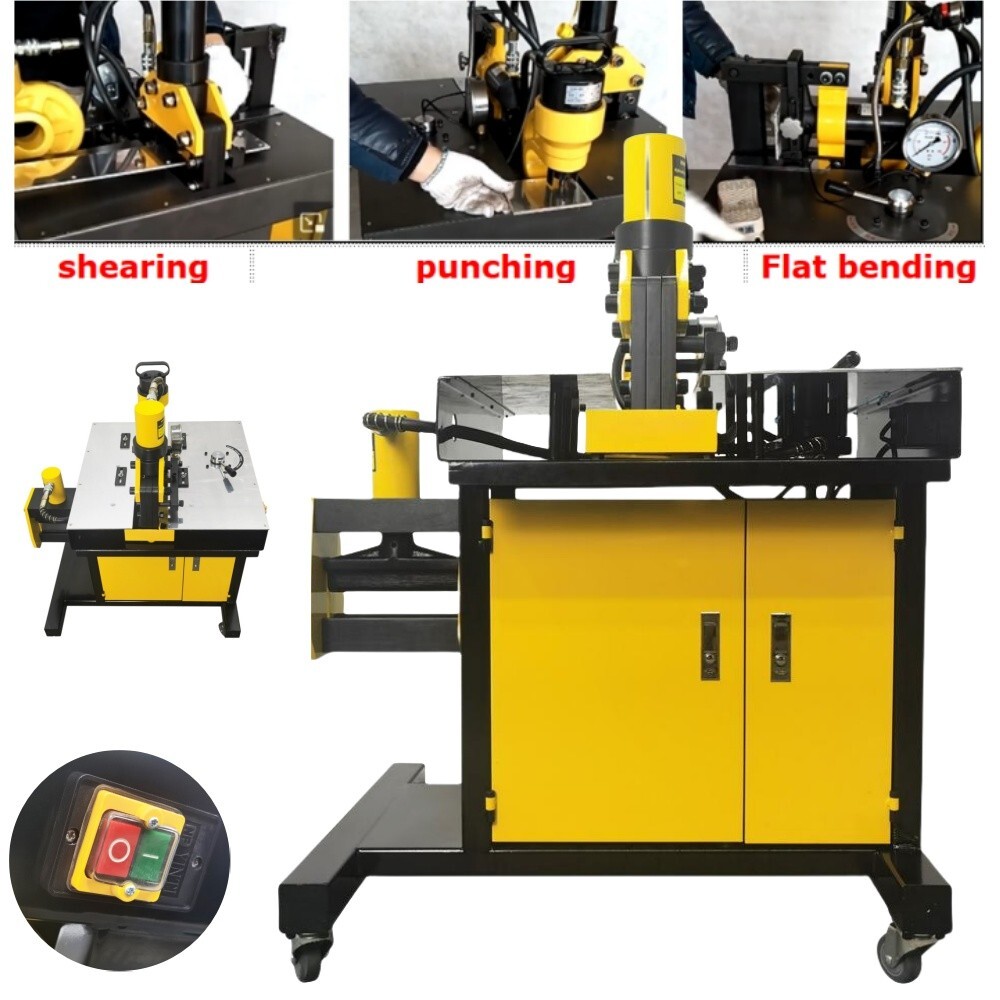 900W Electric Busbar Processor Machine 3in1 Cutter Puncher Bender Bus Processing