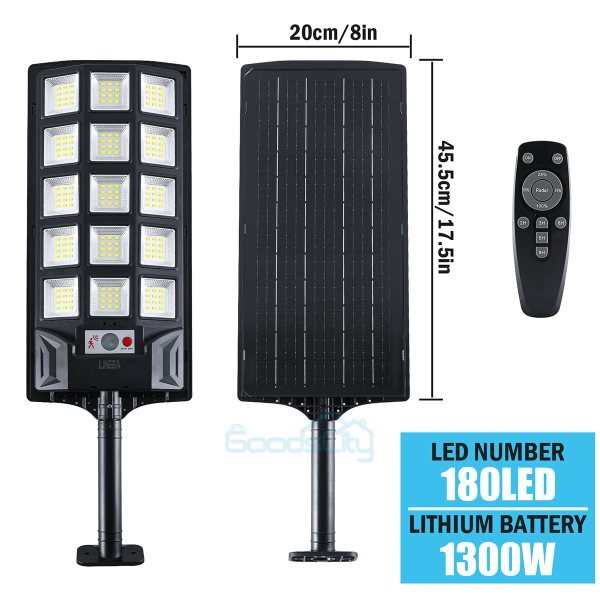 20000000LM Commercial LED Solar Street Light Outdoor Dusk to Dawn Road Area Lamp