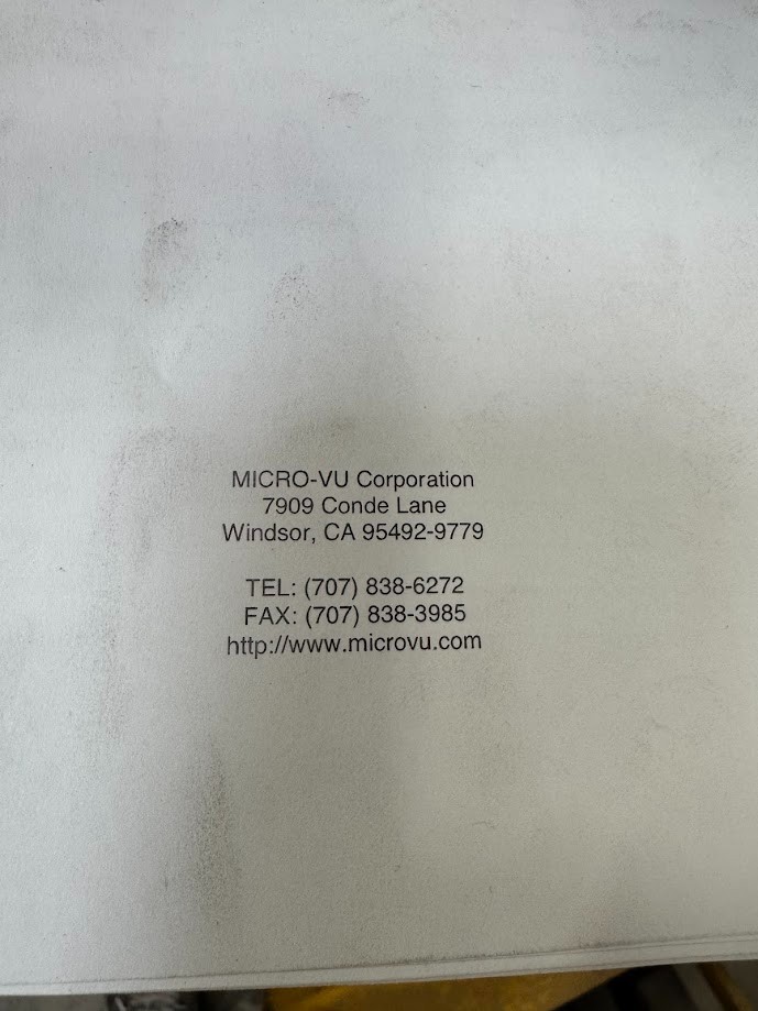 MicroVu Optical Comparator Model S 14A Micro Vu Edge detector