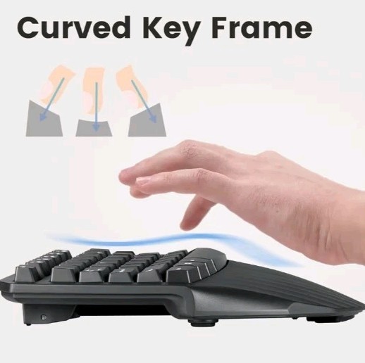 Perixx PERIDUO-813B US, Wireless Ergonomic Compact Keyboard & Vertical Mouse