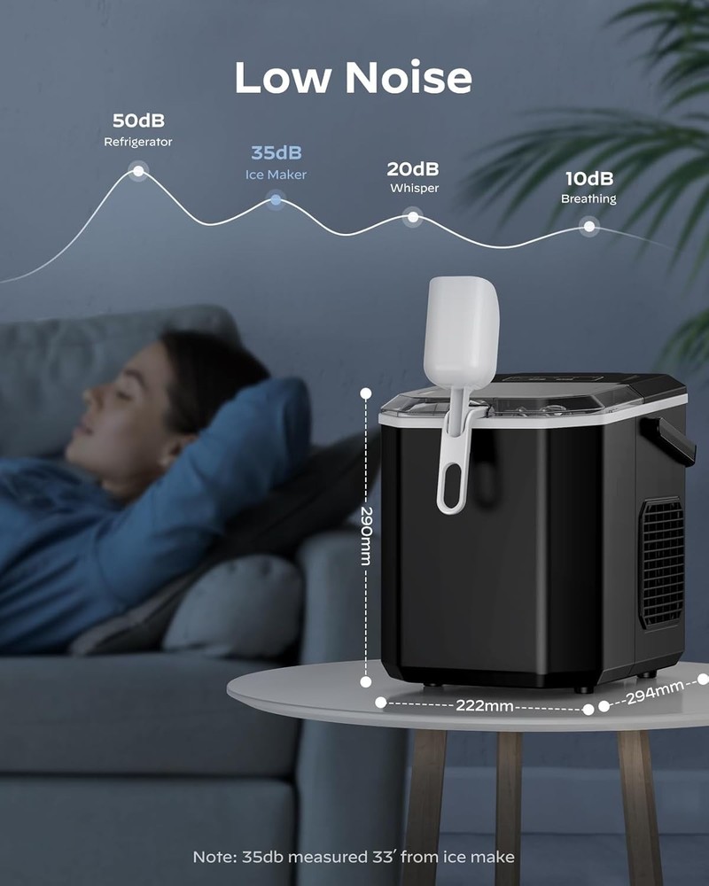 Ice Machine with 1.3 lbs Storage Capacity and Simple Control Panel for All Users