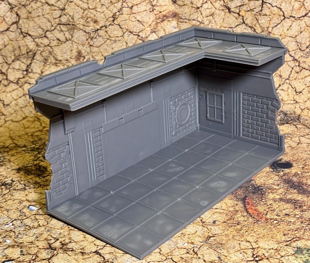 Plastic UKTC 40k Terrain Small L Ruin (1 Piece) - Easy stack system - Right hand