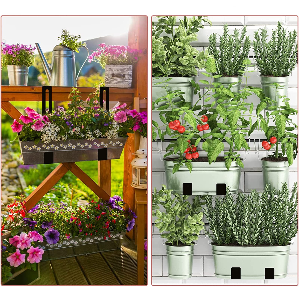Adjustable Planter Box Brackets Flower Holder Hanger Wall Hook Window Planters