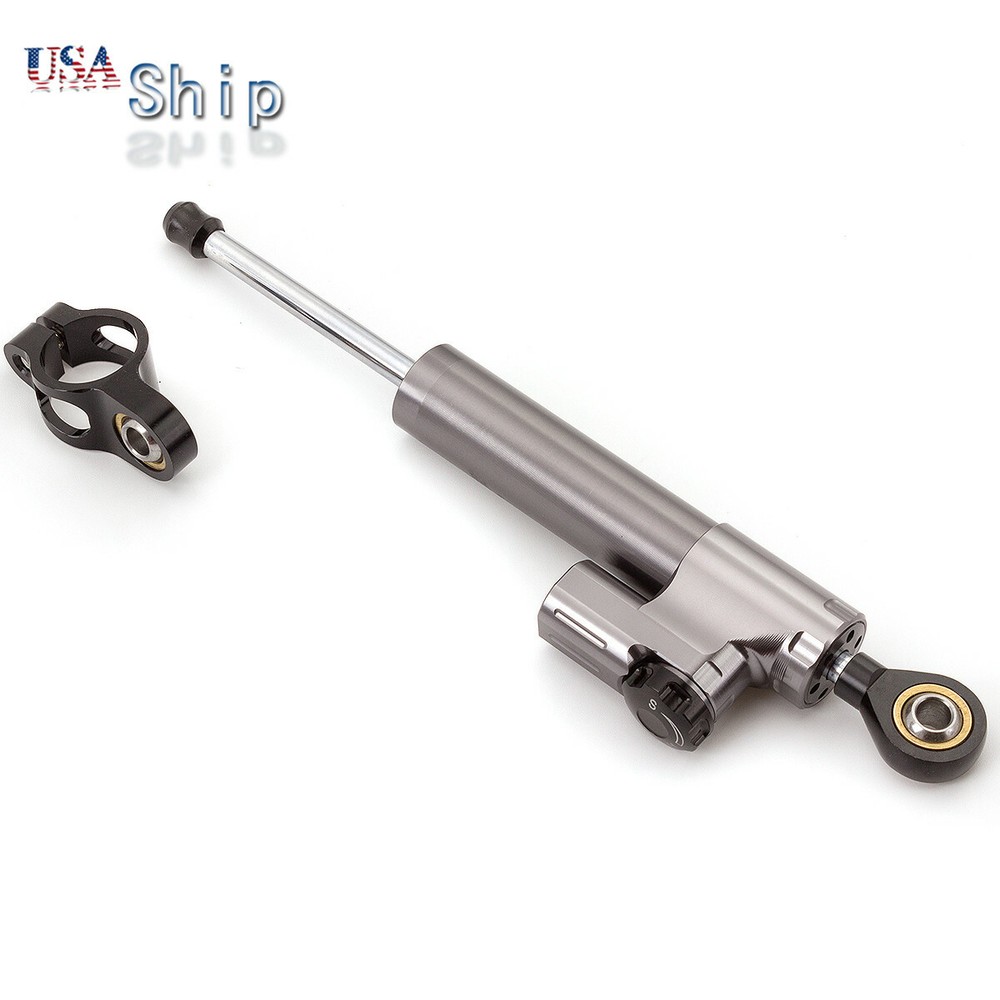CNC Gray&Black Steering Damper Motorcycle Stabilizer Linear Safety Control