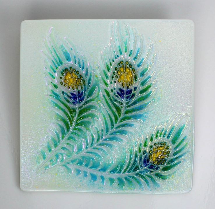Small Peacock Texture Tile - Glass Fusing Mold