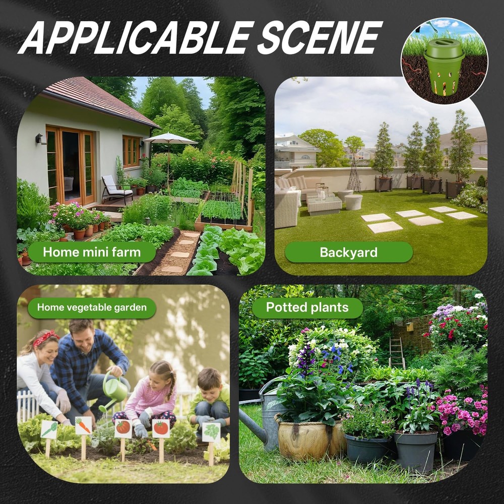 Underground Worm Composting Bin, Outdoor Mini Inground Worm Composter for Beg...