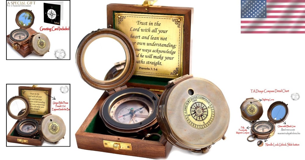 Graduation Day Compass Gift, Proverbs 3:5-6=