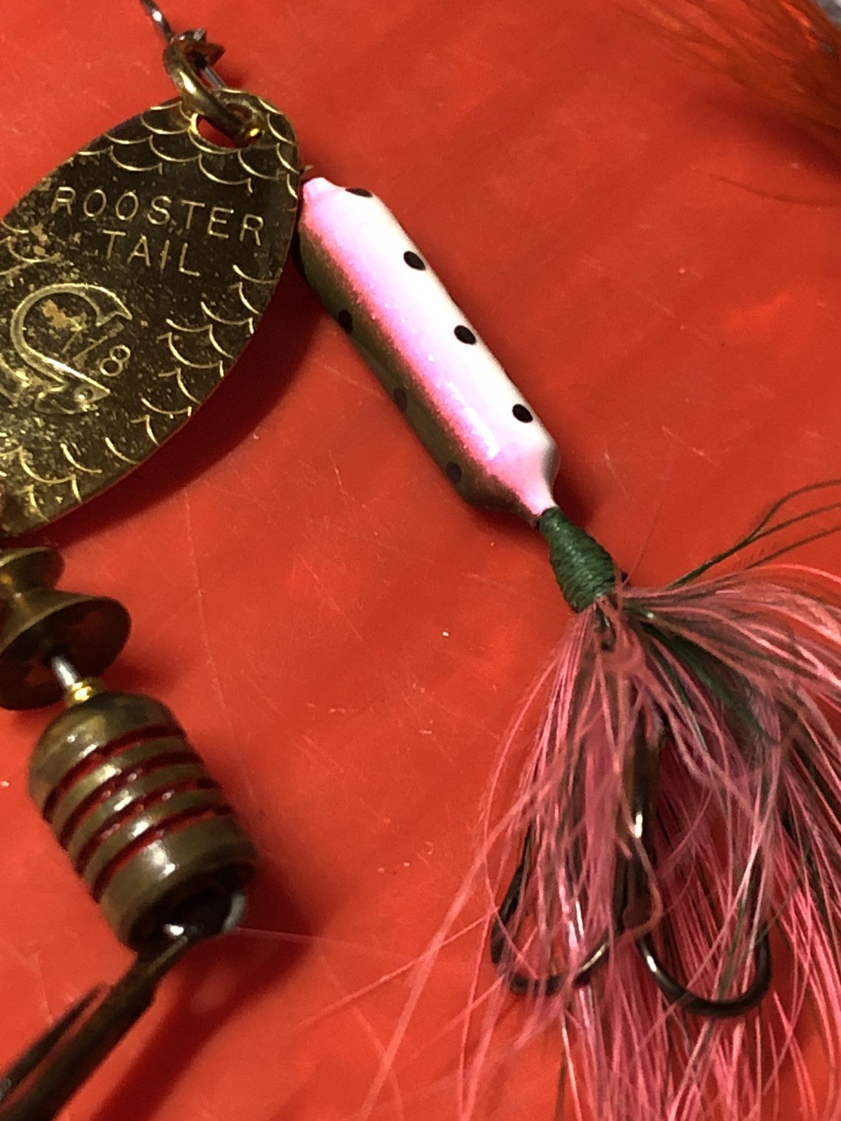 Fishing Lures Lot. Rooster Tail, MEPPS, Triple Teaser, Bolo, Pflueger, Hus Lure