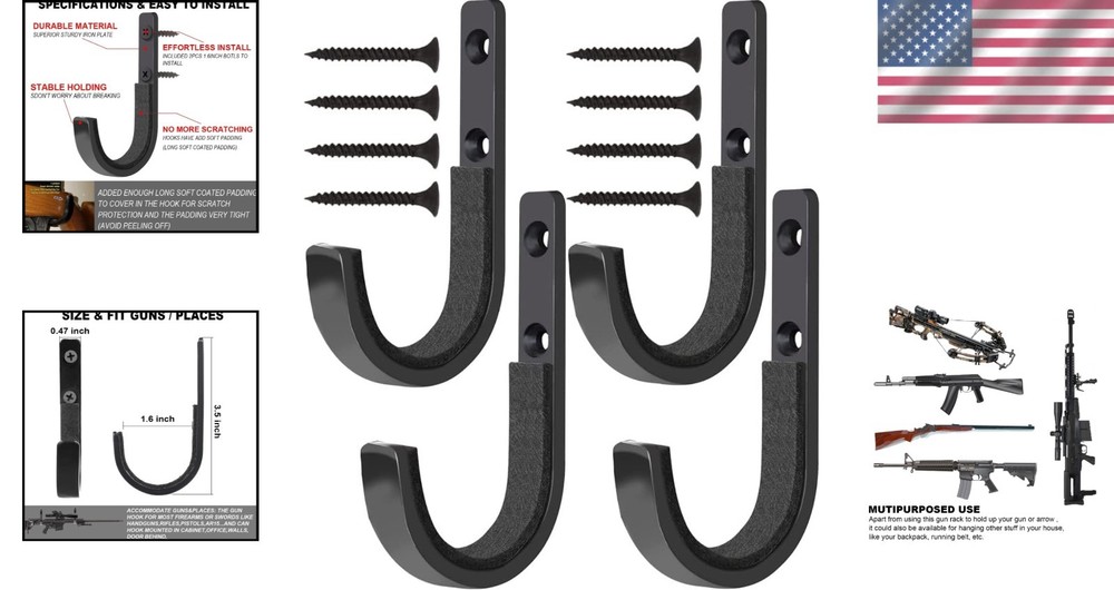 Sturdy Gun Mount with Protective Padding - Secure & Space-Efficient Storage