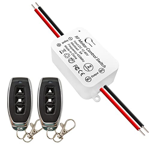 Wireless DC Motor Remote Control Switch, DC 12V~80V 5A Relay Receiver