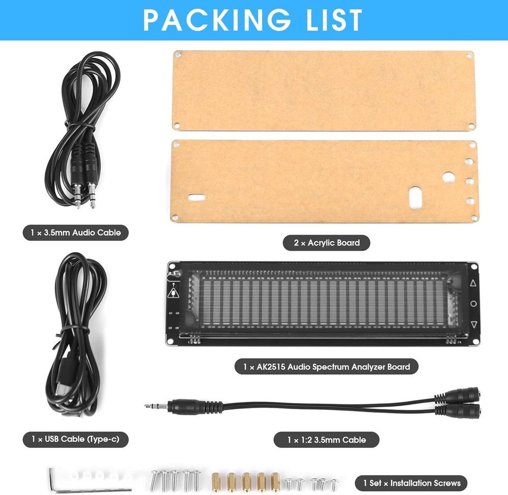 Professional Audio Analyzer with Crystal Oscillator and Precise Clock Display