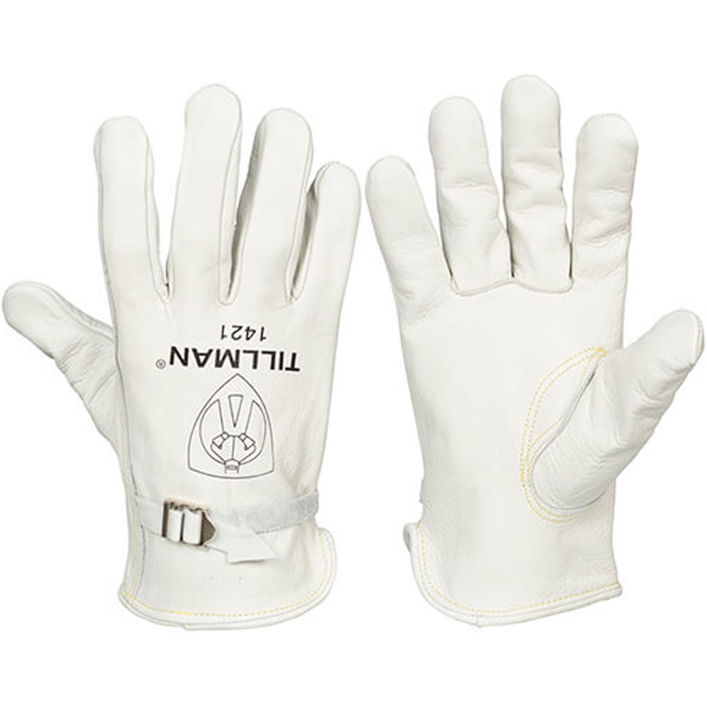 Tillman 1421 Unlined Top Grain Cowhide Drivers Gloves with Pull Strap, Small