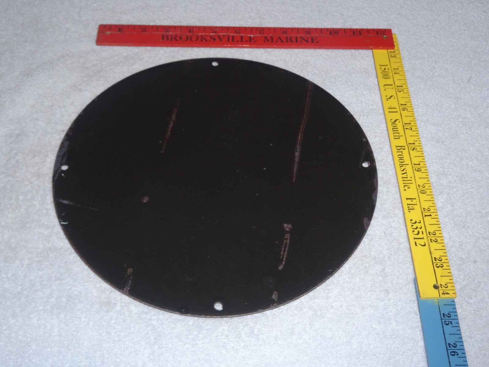 VINTAGE FLYING A AIRPLANE STEWARDESS WOMAN 11 3/4" PORCELAIN METAL GASOLINE SIGN