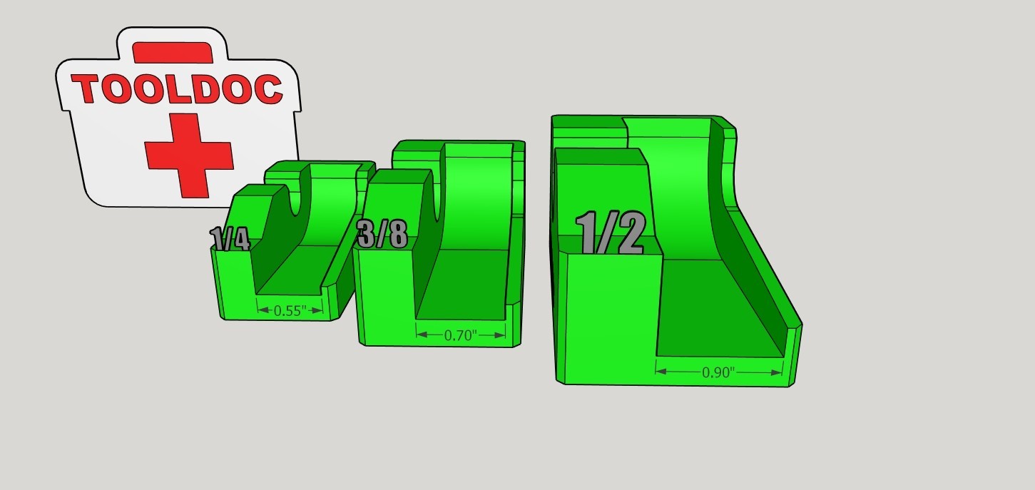 Ratchet Holders Edge Series - 1/4”, 3/8”, 1/2” - Magnetic Tool Organizer