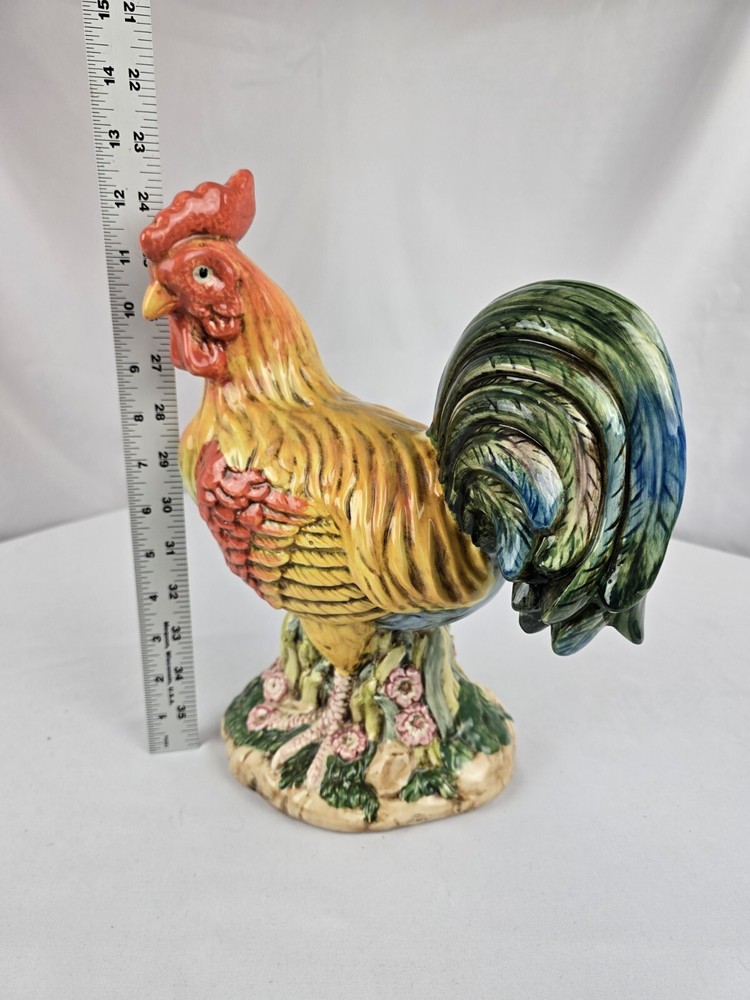 12" Rooster Ceramic Figurine Statue Chicken