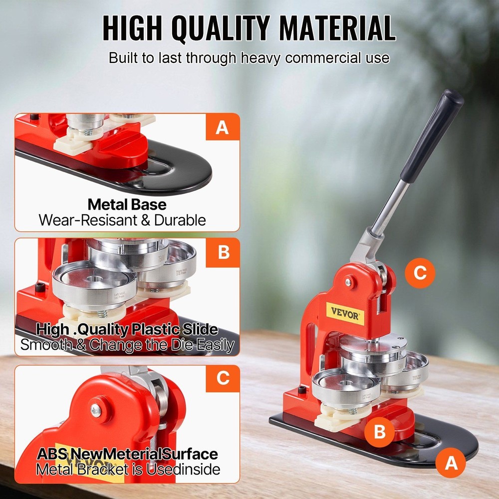 75mm Badge Making Machine Kit Premium Iron Frame 500pcs Covers Circle Cutter