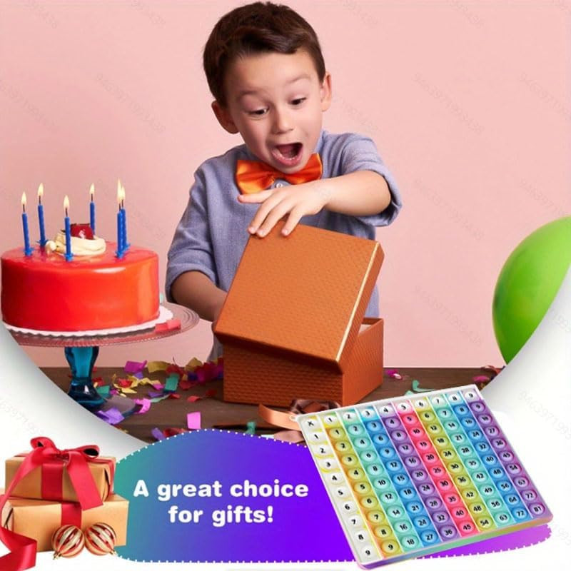 ​Rainbow Multiplication Table Game Learning Board, 9X9 Educational Mathstem Sens