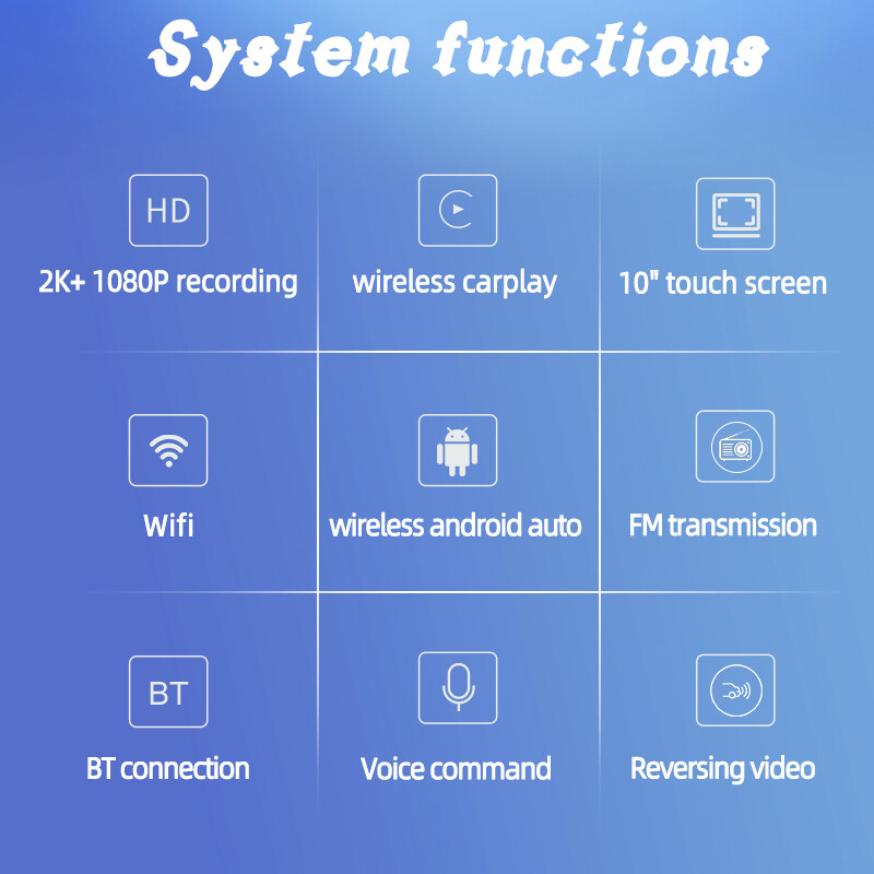 10 Inch Mirror Link Bluetooth AUX Camera Touch Screen FM Carplay Android Auto