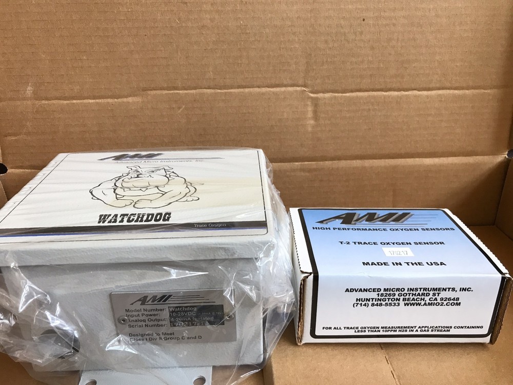 AMI Advanced Micro Watchdog Trace Oxygen System and T-2 Trace Oxygen Sensor -New