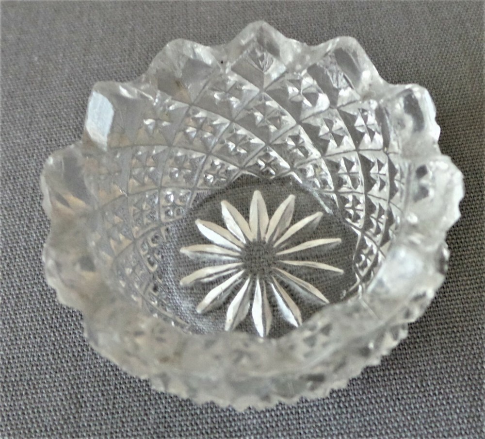 3 Antique Crystal Salt Cellars, Dips