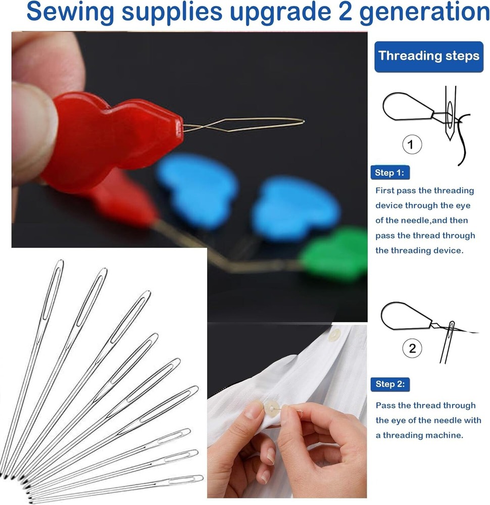 9 Piece Blunt Needles Set - Effortless Yarn Threading with Large Eye Design