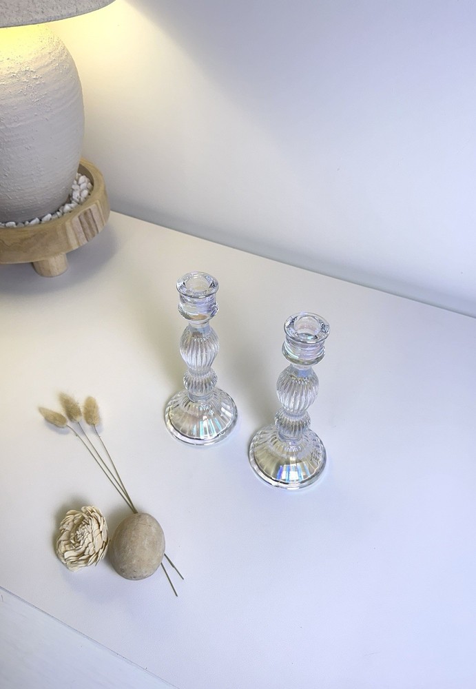 iridescent candle holder