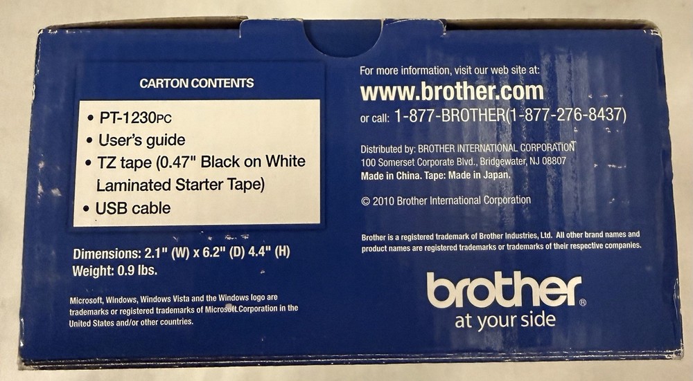 Brother PC Connectable Label Maker Easy-To-Use Model PT-1230PC New