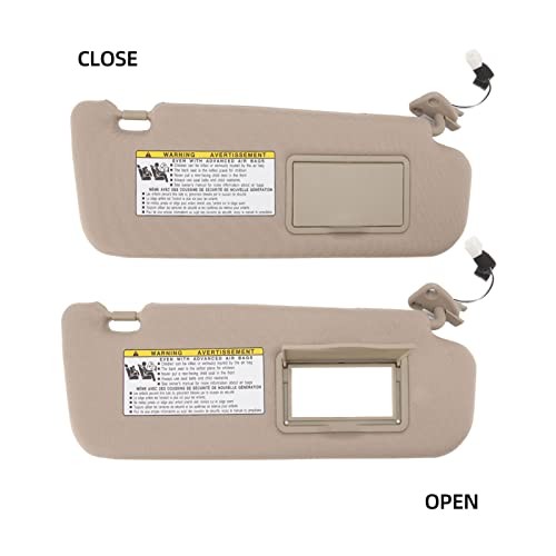 Classic Car Sun Visor Assembly with Makeup Mirror - Replacement for Right