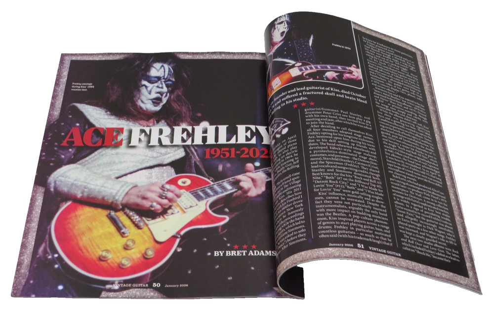 ACE FREHLEY VINTAGE GUITAR & LIFE TRIBUTE TO KISS MAGAZINE LOT OF 2