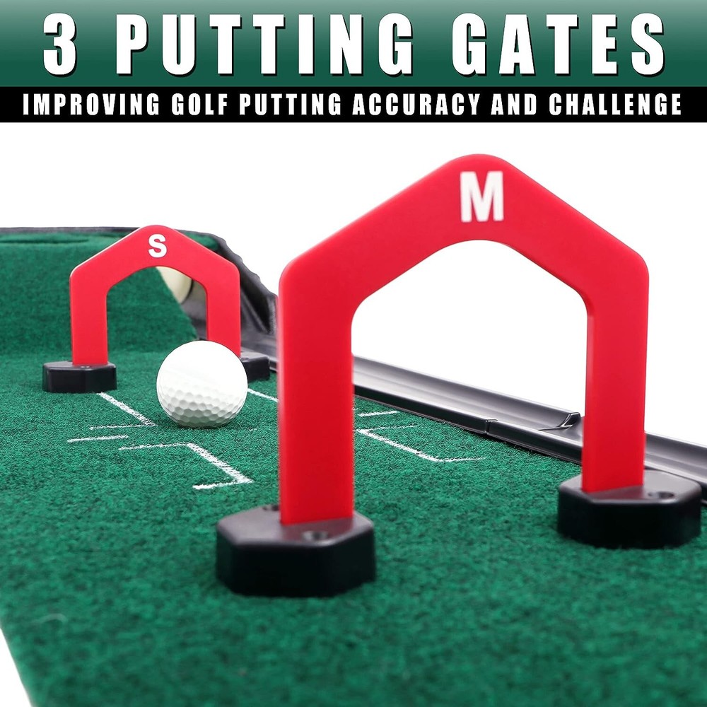 Indoor Golf Putting Mat Auto Ball Return Golf Practice Training Grass Mat Tracks