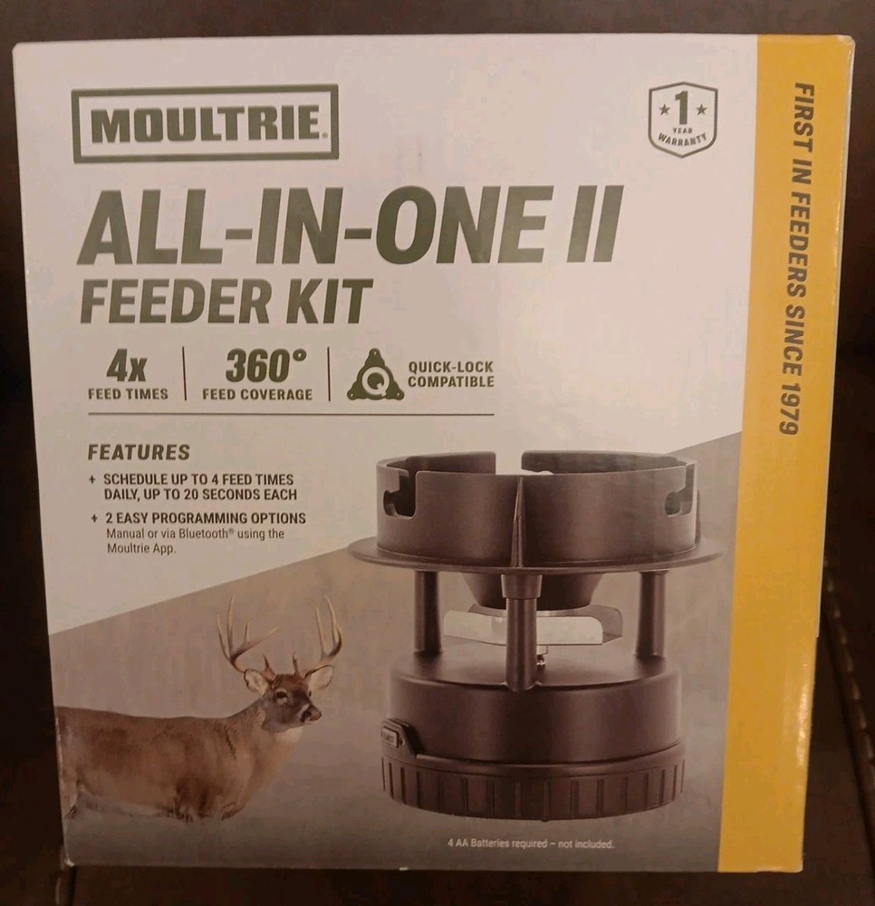 Moultrie All-in-One II Programming Deer Feeder Quicklock Adapter 4xTimes 360°