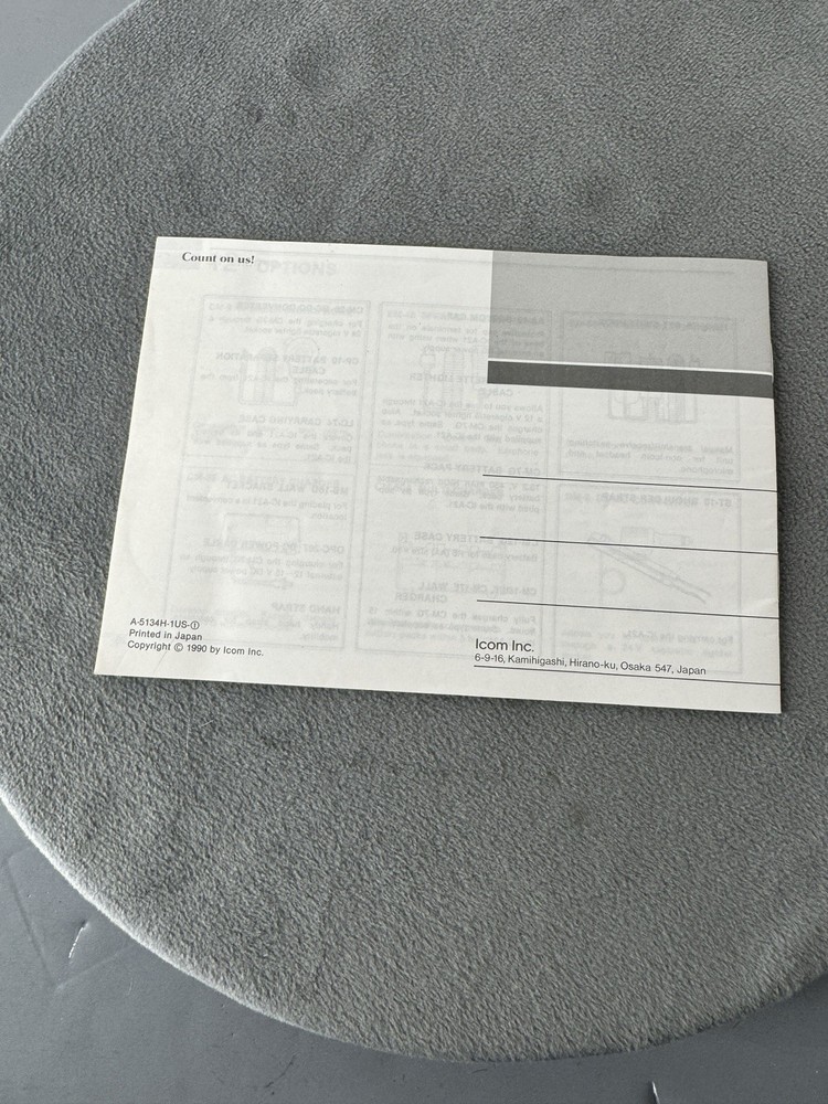 Icom IC-A21 ORIGINAL Instruction Manual In Good Condition.