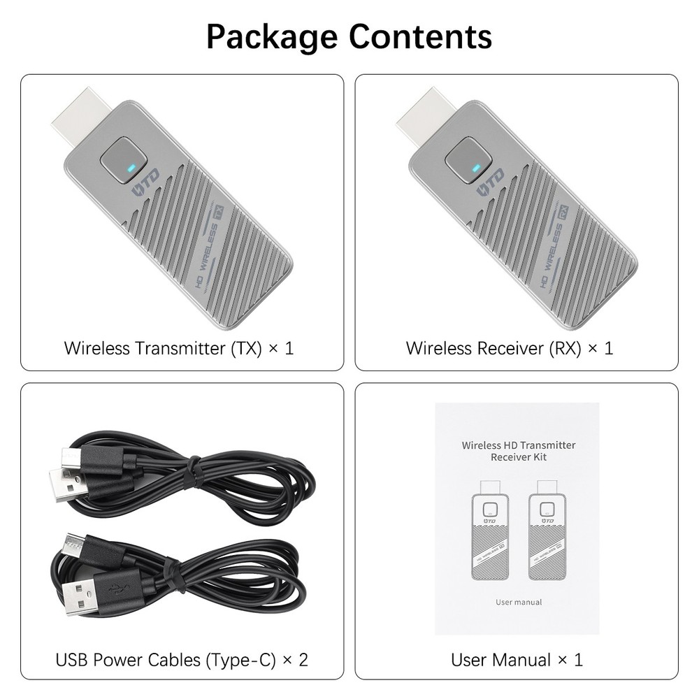 Wireless HDMI Transmitter & Receiver 2.4G/5G HD Screen Mirroring Adapter 2026