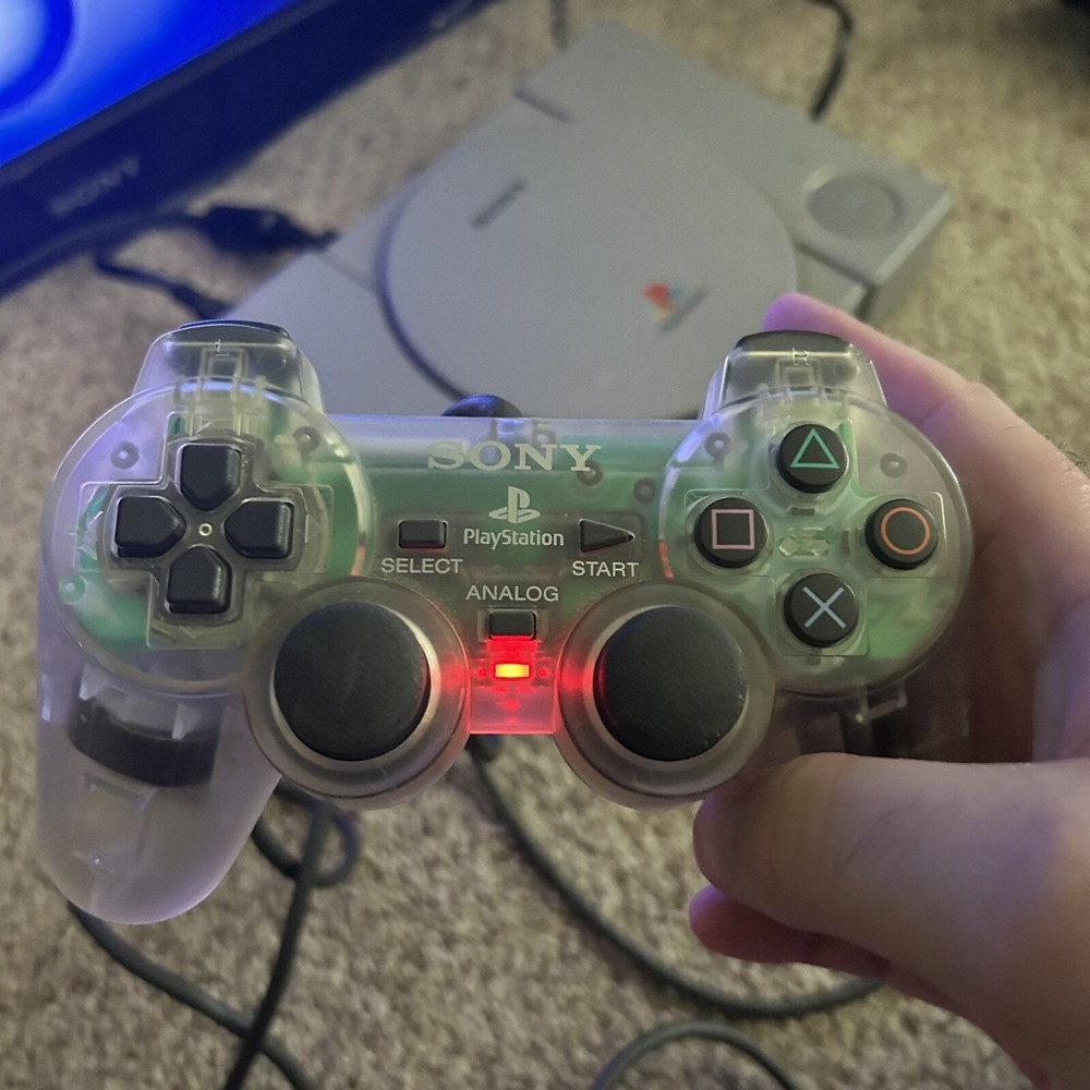 Sony PS1 Console SCPH-9001, 2 Controllers, Ready 2 Rumble Golden Tee Golf TESTED