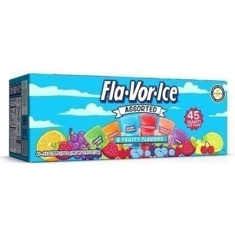 Fla-vor-ice Freeze Pops, 6 Assorted Flavors 45 x 5.5 Oz