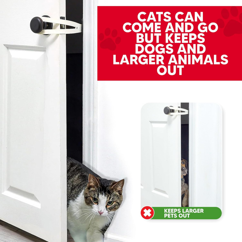 FlexLatch Cat Door Holder Latch - Bright White Cat Door