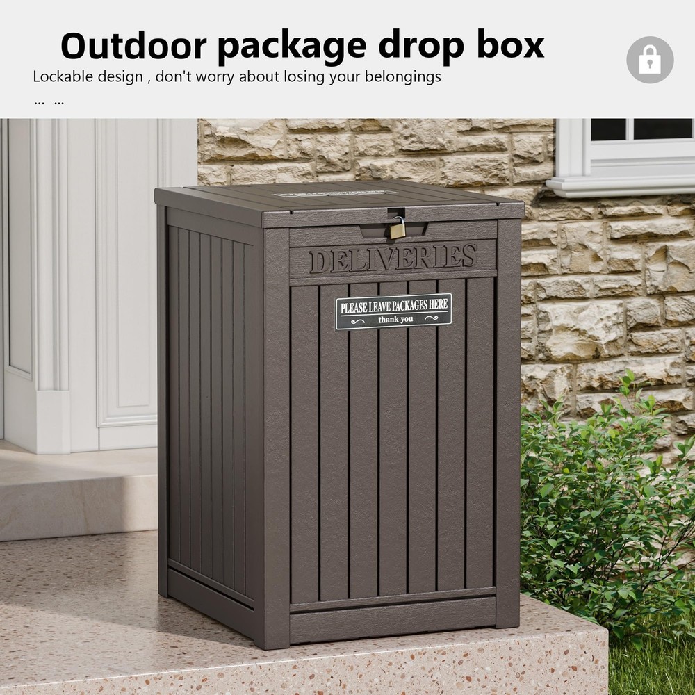 Package Delivery Box for Outside, Storage Box with Lockable Secure, Outdoor R...