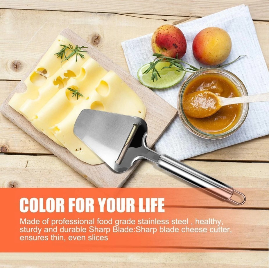 2 P Stainless Steel Cheese Slicer - Adjustable Thickness Grey for Kitchen+/#