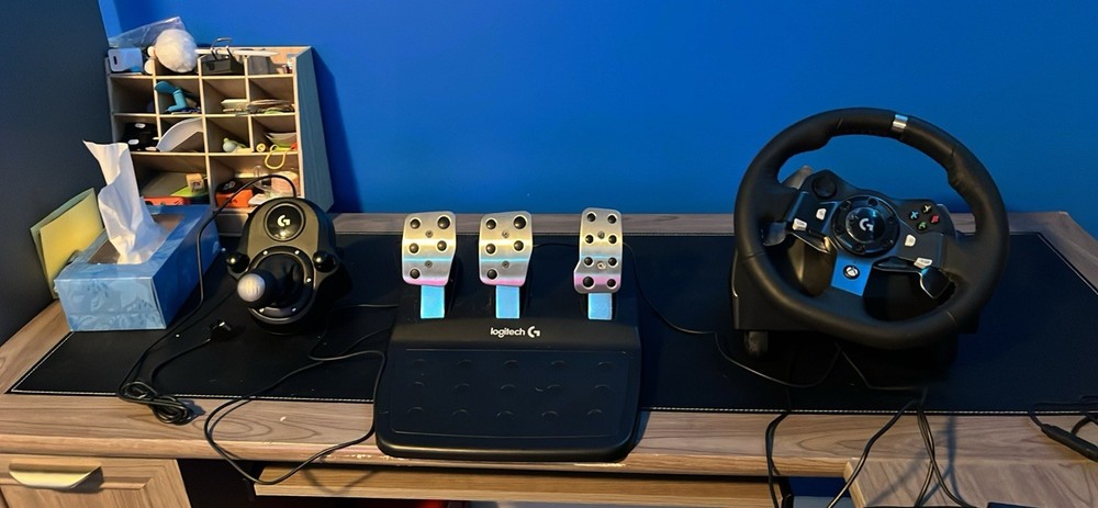 Logitech Steering Wheel, Pedals, Shifter & Power Adapter Bundle
