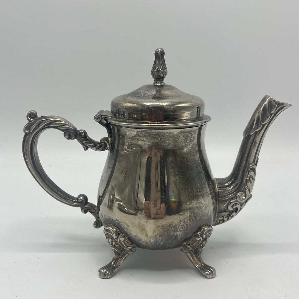 Vintage Unsigned Silver-Plated Mini Tea Set w/ Tray