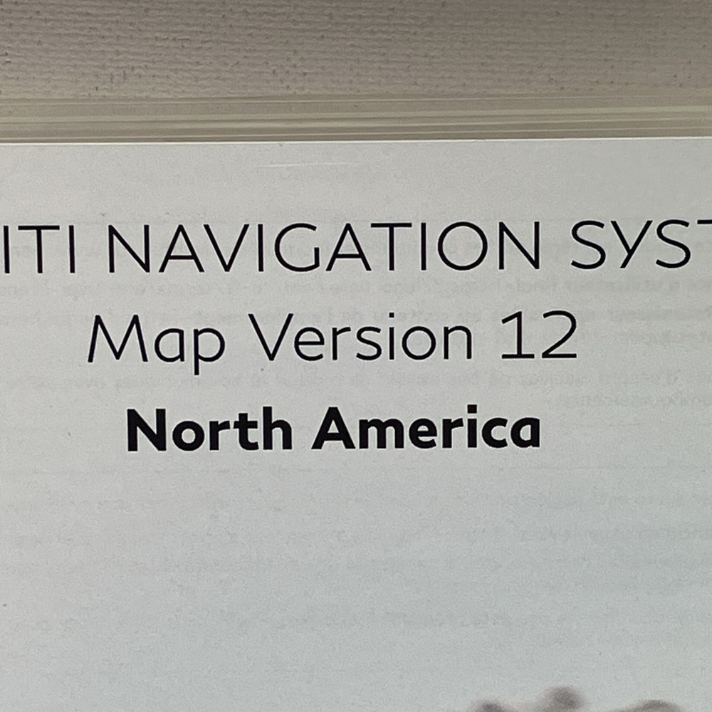 Infiniti Navigation System Map Version 12 North America 2020 Sealed